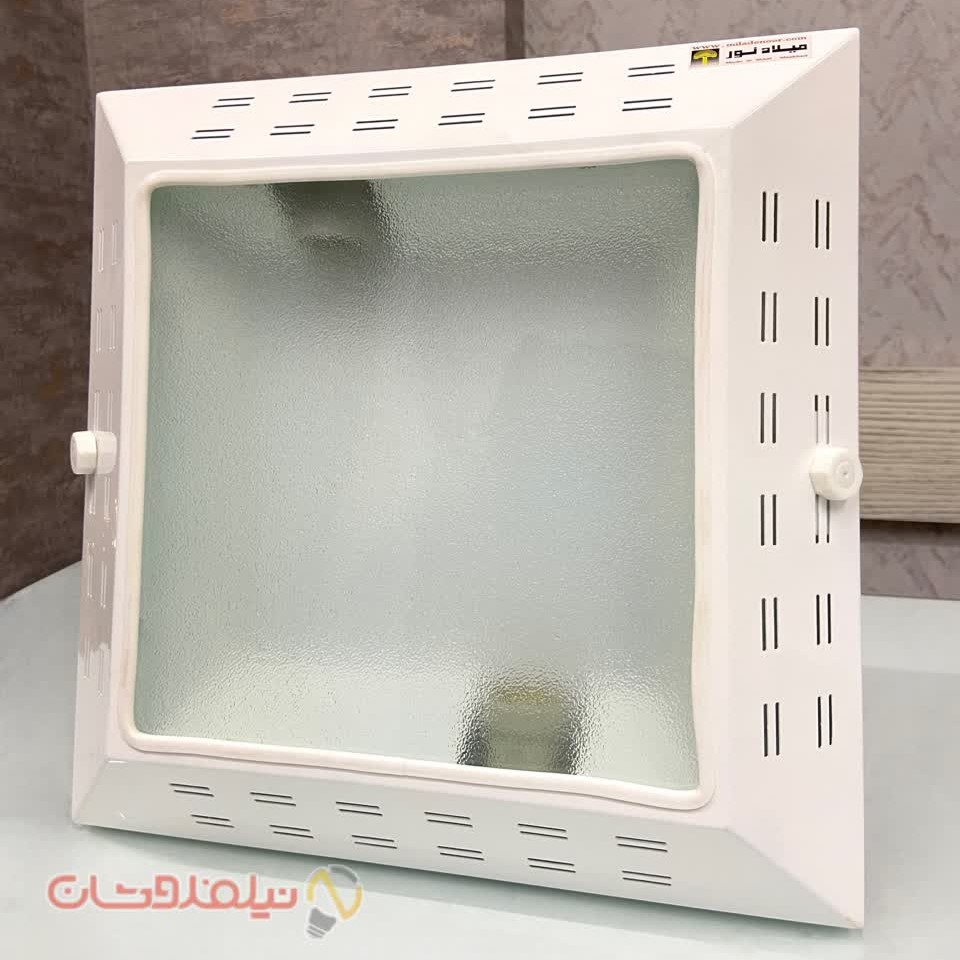 چراغ سقفی روکار میلاد نور شیشه دار دولامپه سرپیچ E27 مدل هور برند میلاد نور